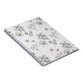 グレーブラックレトロY2Kヒッピー花柄 ノートブック (右側)