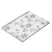 グレーブラックレトロY2Kヒッピー花柄 ノートブック (左側)