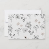 グレーブラックレトロY2Kヒッピー花柄 出欠カード (裏面)