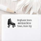 グレーブラックローラースケートスケートで滑るラベル ラベル (インサイチュ)