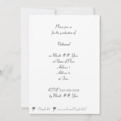 グレーブラック卒業キャップとタッセル招待状 招待状 (裏面)