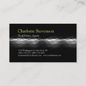 グレーブラック実在エステートエージェントトレンディープロフェッショナル 名刺 (裏面)
