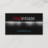 グレーブラック実在エステートエージェントトレンディープロフェッショナル 名刺 (正面)