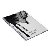 グレーブラック抽象芸術光沢シームレスマーブルスパイラル ノートブック (右側)