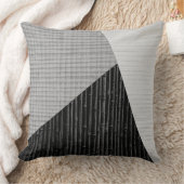 グレーブラック竹モダンプリント網目織り クッション (ブランケット)