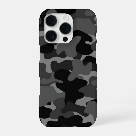 グレーブラック迷彩柄 iPhoneケース (裏面)