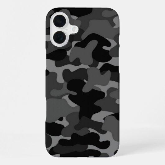 グレーブラック迷彩柄 iPhoneケース (裏面)