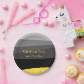 グレーブラック金ゴールドクラスデザインカスタム文字 ペーパープレート (パーティー)