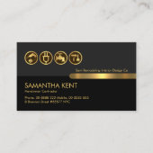 グレーブラック金ゴールドレイヤ金ゴールド(ばちゃばちゃ)跳ねる 名刺 (正面)