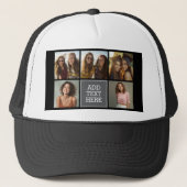 グレーブラック5フォトコラージュと文字 キャップ (正面)