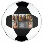 グレーブラック5フォトコラージュと文字 サッカーボール (正面)