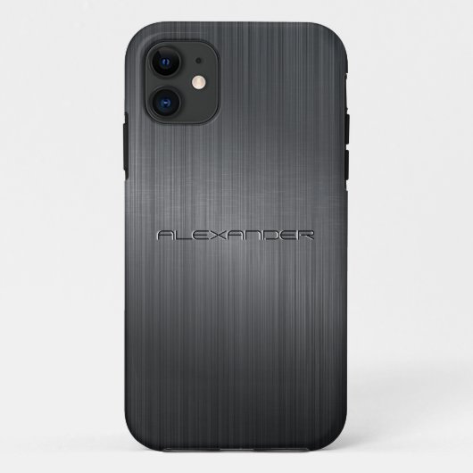 グレーブラッシュアルミニウム金属プリント Case-Mate iPhoneケース (裏面)
