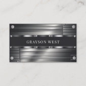 グレーブラッシュメタルモダン男らし 名刺 (正面)