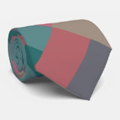 グレーブリックグリーンピンクベージュカラーブロック ネクタイ (ロール)