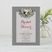 グレーブルゴーニュフローラウォーターカラーブライダルシャワー 招待状 (スタンド正面)