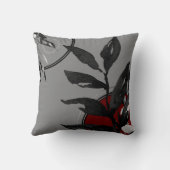 グレーブルゴーニュレッド&ブラックウォーター色植物学 クッション (裏面)