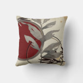 グレーブルゴーニュ&クリームウォーター芸術的カラー葉の クッション (裏面)