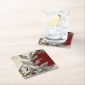 グレーブルゴーニュ&クリー芸術的ム抽象芸術水彩 スクエアペーパーコースター (インサイチュ)