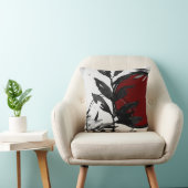 グレーブルゴーニュ&ブラック芸術的抽象芸術水彩 クッション (椅子)