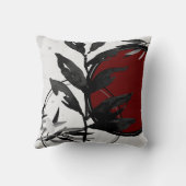 グレーブルゴーニュ&ブラック芸術的抽象芸術水彩 クッション (裏面)