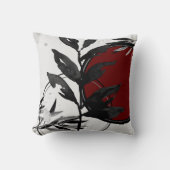 グレーブルゴーニュ&ブラック芸術的抽象芸術水彩 クッション (正面)