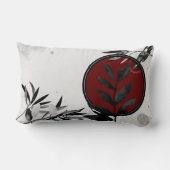 グレーブルゴーニュ&ブラック芸術的抽象芸術水彩 ランバークッション (裏面)