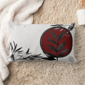 グレーブルゴーニュ&ブラック芸術的抽象芸術水彩 ランバークッション (ブランケット)