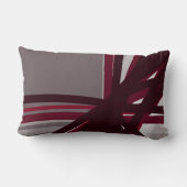 グレーブルゴーニュ&ホワイト芸術的抽象芸術線形 ランバークッション (裏面)