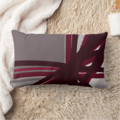 グレーブルゴーニュ&ホワイト芸術的抽象芸術線形 ランバークッション (ブランケット)