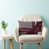 グレーブルゴーニュ&ホワイト芸術的抽象芸術線形 ランバークッション (椅子)