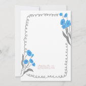 グレーブルーお洒落ハンド絵を描ブライダルシャワー 招待状 (裏面)