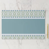 グレーブルーとダークグリーン紙ランチョンマット ペーパーパッド (インサイチュ)