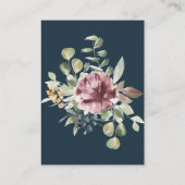 グレーブルーのモノクロ結婚詳細方向 エンクロージャーカード (裏面)