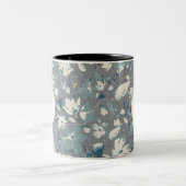 グレーブルーの水彩モノグラム ツートーンマグカップ (中央)