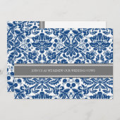 グレーブルーの結婚誓い更新招待状 招待状 (正面/裏面)