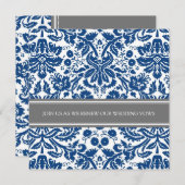 グレーブルーの誓結婚いの更新招待状 招待状 (正面/裏面)