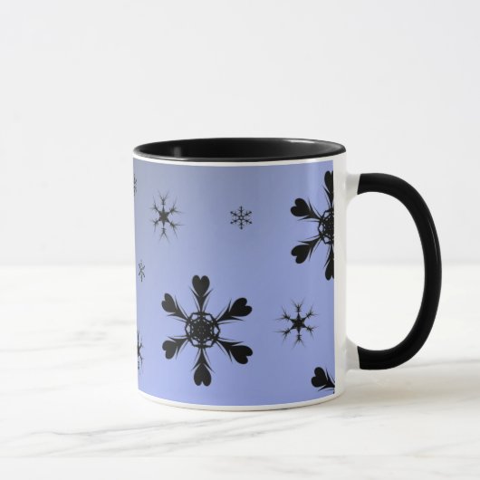 グレーブルーの雪の結晶マグ マグカップ (右)