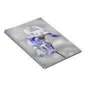 グレーブルーアイリスフラワーアートジャーナルノート ノートブック (右側)