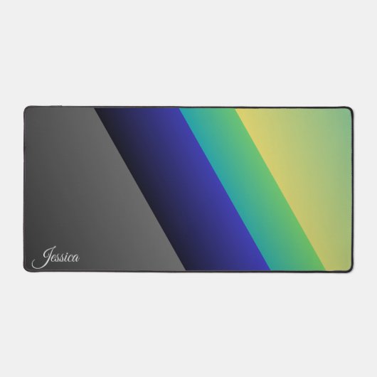 グレーブルーグリーン抽象芸術デスクマット、オフィスデスクマット デスクマット (正面)