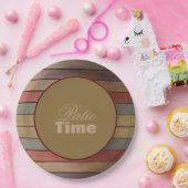 グレーブルーグリーン金ゴールド ペーパープレート (パーティー)