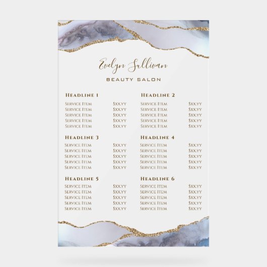 グレーブルーゲート価格表 アクリルサイン (正面)