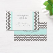 グレーブルーシェブロン結婚式の引き出物ラベル (デスク)