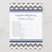 グレーブルーシェブロン赤ちゃんシャワー注ベビー アドバイスカード (裏面)