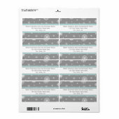 グレーブルースノーフレークスクリスマス住所 シール (フルシート)