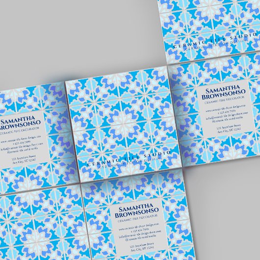 グレーブルーセラミックタイル スクエア名刺