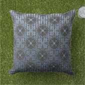 グレーブルーハリウストライプのッドリージェンシーパターン アウトドアクッション (芝生)