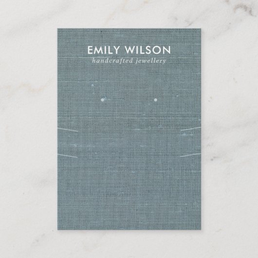 グレーブルーバーラップ長ネックレスイヤリングディスプレイ 名刺 (正面)