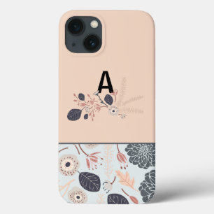 グレーブルーピーチフローラリピーター iPhone 13ケース