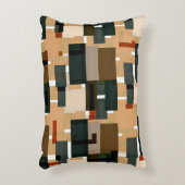 グレーブルーブラウンストライプの アクセントクッション (正面(垂直))