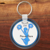 グレーブルーブラックチアリーダーキーホルダー パーソナライズされた キーホルダー (正面)